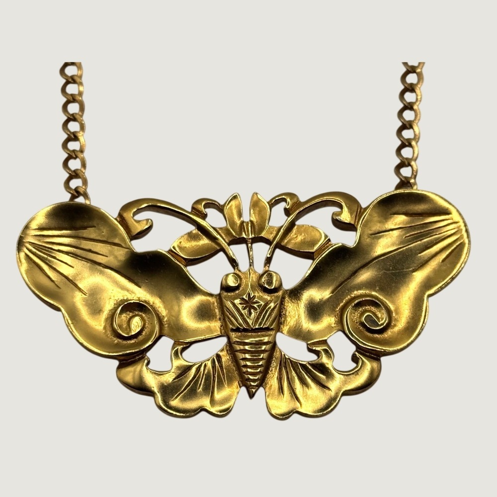 Vintage Smithsonian Institute Alva Museum Replicas Butterfly Moth Necklace READ
